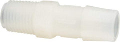 Made in USA - 1/2" Barb, 1/2, Nylon Single Barbed Tube Adapter - Natural, Male - Exact Industrial Supply