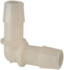 Made in USA - 1/2" Barb, Nylon Single Barbed Tube Elbow - Natural - Exact Industrial Supply
