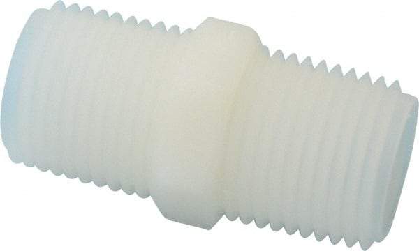 Made in USA - 1/2 NPT Nylon Threaded Tube Fitting - Natural - Exact Industrial Supply