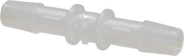 Made in USA - 5/16" Barb, Polypropylene Single Barbed Tube Splicer - Natural - Exact Industrial Supply