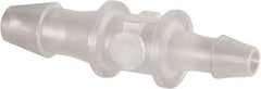 Made in USA - 1/8 x 3/32" Barb, Polypropylene Single Barbed Tube Reducer - Natural - Exact Industrial Supply
