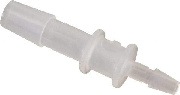 Made in USA - 1/4 x 1/8" Barb, Polypropylene Single Barbed Tube Reducer - Natural - Exact Industrial Supply