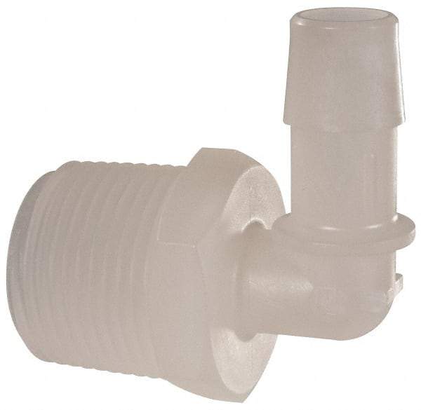 Made in USA - 3/8" Barb, 3/8, Kynar Single Barbed Tube Branch Tee - Natural, Male - Exact Industrial Supply