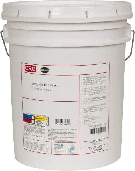 CRC - 35 Lb Pail Lithium General Purpose Grease - White, 300°F Max Temp, NLGIG 1-1/2, - Exact Industrial Supply