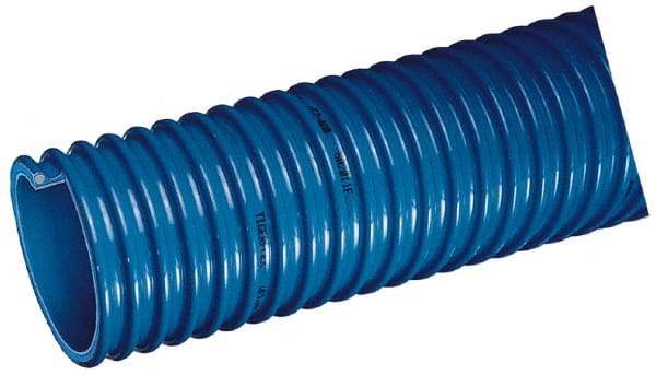 Kuriyama of America - 4" ID x 4.82" OD, 35 Max psi, Full In. Hg, Dry Material Handling & Transfer Hose - Polyurethane, 10" Bend Radius, 100' Coil Length, Blue - Exact Industrial Supply