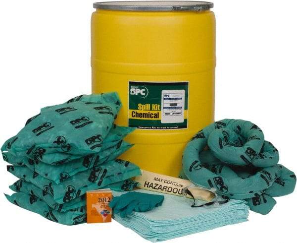 Brady SPC Sorbents - 38 Gal Capacity Hazardous Materials Spill Kit - 55 Gal Drum - Exact Industrial Supply