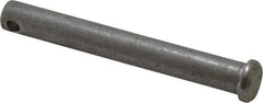 Value Collection - 3/8" Pin Diam, 3" OAL, Standard Clevis Pin - 5/32" Hole, 2-27/32" Usable Length, Uncoated Stainless Steel - Exact Industrial Supply