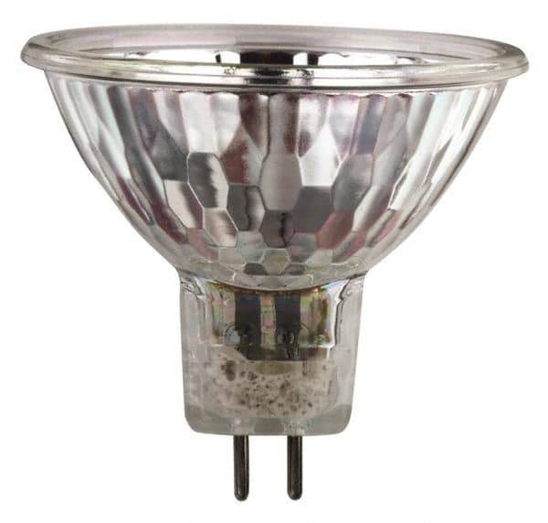 Philips - 50 Watt Halogen Commercial/Industrial 2 Pin Lamp - 3,100°K Color Temp, 850 Lumens, 12 Volts, Dimmable, MR16, 3,000 hr Avg Life - Exact Industrial Supply