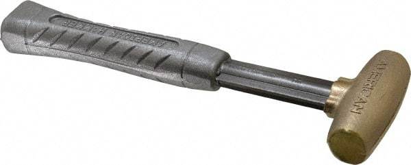 American Hammer - 1-1/2 Lb Head 1" Face Brass Head Hammer - 11-1/2" OAL, Aluminum Handle - Exact Industrial Supply