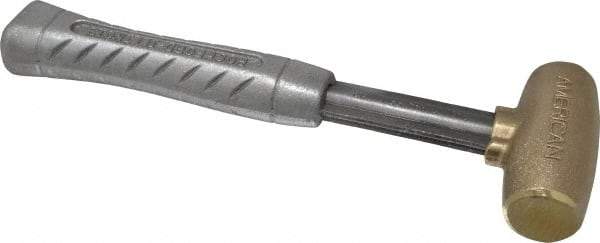 American Hammer - 2 Lb Head 1-1/4" Face Brass Head Hammer - 11-1/2" OAL, Aluminum Handle - Exact Industrial Supply