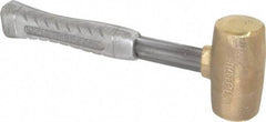 American Hammer - 4 Lb Head 1-3/4" Face Brass Head Hammer - 11-1/2" OAL, Aluminum Handle - Exact Industrial Supply