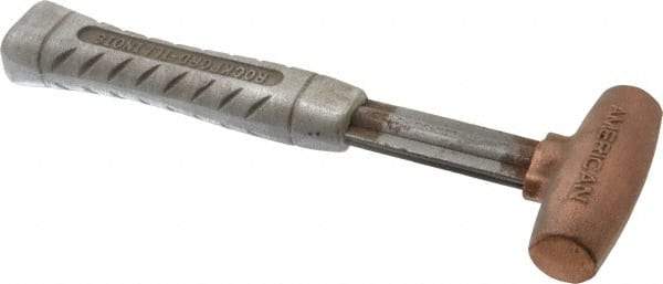American Hammer - 1-1/2 Lb Head 1" Face Bronze Head Hammer - 11-1/2" OAL, Aluminum Handle - Exact Industrial Supply