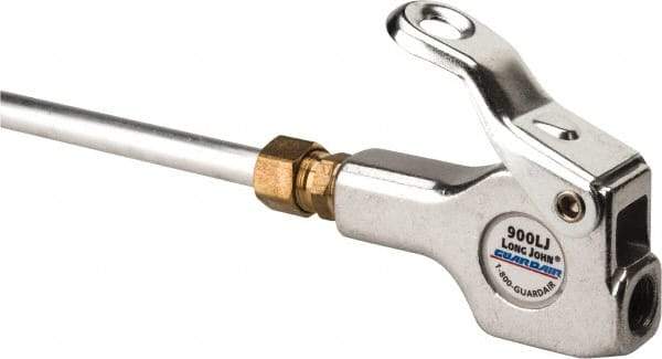 Guardair - 120 Max psi Safety Extension Tube Thumb Lever Blow Gun - 1/4 NPT, 60" Tube Length, Aluminum - Exact Industrial Supply