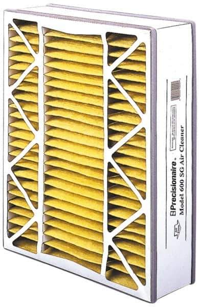 Made in USA - 16" Noml Height x 25" Noml Width x 5" Noml Depth, 35 to 45% Capture Efficiency, Wire-Backed Pleated Air Filter - MERV 8, Cotton/Polyester, Integrated Beverage Board Frame, 300 Max FPM, 833 CFM, For Honeywell 203719 - Exact Industrial Supply