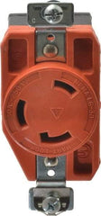 Cooper Wiring Devices - 250 VAC, 30 Amp, L6-30R NEMA, Isolated Ground Receptacle - 2 Poles, 3 Wire, Female End, Orange - Exact Industrial Supply