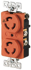 Cooper Wiring Devices - 125 VAC, 15 Amp, L5-15R NEMA, Isolated Ground Receptacle - 2 Poles, 3 Wire, Female End, Orange - Exact Industrial Supply