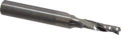 Onsrud - 5/32" Cutting Diam x 9/16" Length of Cut, 1 Flute, Upcut Spiral Router Bit - Uncoated, Right Hand Cut, Solid Carbide, 2" OAL x 1/4" Shank Diam, Single Edge, 21° Helix Angle - Exact Industrial Supply