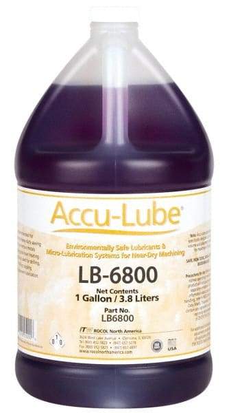 Accu-Lube - Accu-Lube LB-6800, 1 Gal Bottle Cutting & Sawing Fluid - Natural Ingredients, For Cutting, Grinding - Exact Industrial Supply