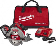 Milwaukee Tool - 18 Volt, 7-1/4" Blade, Cordless Circular Saw - 5,800 RPM, 1 Lithium-Ion Battery Included - Exact Industrial Supply