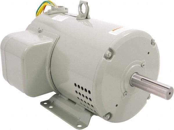 Leeson - 1 Max hp, 900 Max RPM, Premium Efficient Electric AC DC Motor - 230/460 V Input, Three Phase, 182T Frame, Rigid Base Mount, TEFC Enclosure - Exact Industrial Supply