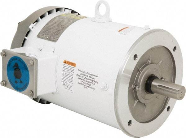 Leeson - 3 Max hp, 1,800 Max RPM, Premium Efficient Electric AC DC Motor - 230/460 V Input, Three Phase, 182TC Frame, 1-1/8" Shaft Diam, C-Face Mount, TEFC Enclosure - Exact Industrial Supply