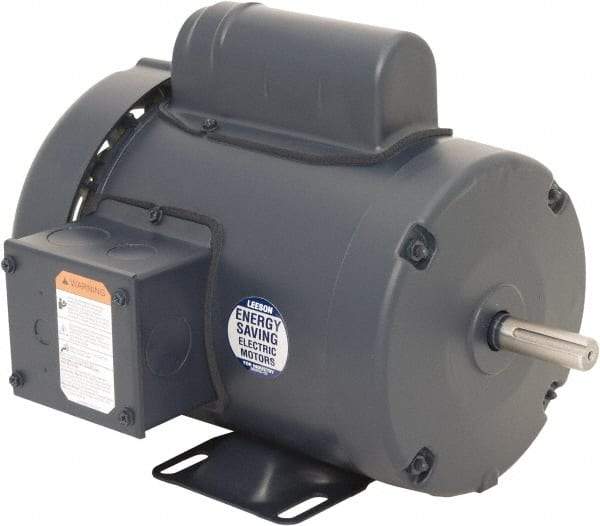 Leeson - 1/2 Max hp, 1,500 Max RPM, Electric AC DC Motor - 110/220 V Input, Single Phase, 56 Frame, Rigid Base Mount, TEFC Enclosure - Exact Industrial Supply