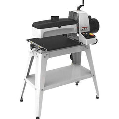 Jet - 5" Diam x 16" Long, Single Phase Floor Drum Sanding Machine - 2-3/8" Sanding Depth, 1/32 to 3" Thick x 32" Wide Workpiece, 0 to 10 SFPM Workpiece Rate - Exact Industrial Supply