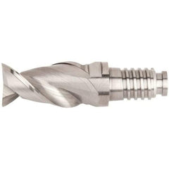 Kennametal - 20mm Mill Diam, 30mm LOC, 68.9mm OAL, 2 Flute Square End Mill Head - Duo-Lock 20 Connection, Solid Carbide, Uncoated, Right Hand Flute, Spiral Flute, Centercutting, 45° Helix, Series ABDF - Exact Industrial Supply