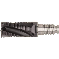Kennametal - 1/2" Diam, 3/4" LOC, 4 Flute, 0.5mm Corner Chamfer End Mill Head - Solid Carbide, AlTiN Finish, Duo-Lock 12 Connection, Spiral Flute, 20° Helix, Centercutting - Exact Industrial Supply
