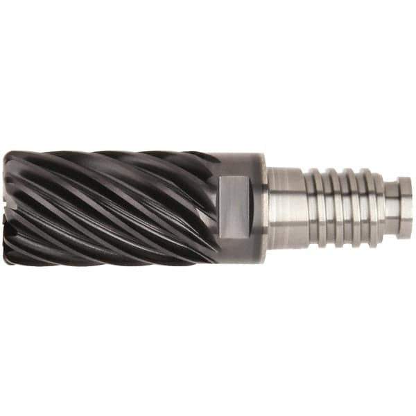 Kennametal - 20mm Diam, 30mm LOC, 15 Flute, 1mm Corner Radius End Mill Head - Solid Carbide, AlTiN Finish, Duo-Lock 20 Connection, Spiral Flute, 36° Helix - Exact Industrial Supply