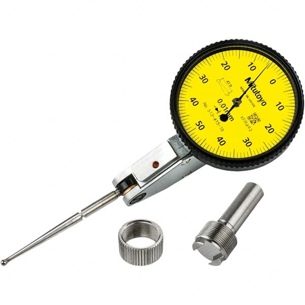 Mitutoyo - to 1mm 0.0100mm Graduation, Horizontal Dial Test Indicator - Exact Industrial Supply