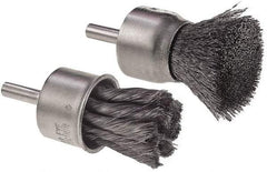 Camel Grinding Wheels - 1" Brush Diam, Knotted, End Brush - 1/4" Diam Shank, 1/4" Pilot Diam - Exact Industrial Supply