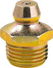 lumax - 0° Head Angle, 1/8 PTF Steel Taper Thread Grease Fitting - Zinc Plated Finish - Exact Industrial Supply