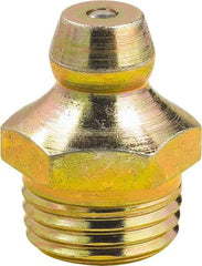 lumax - 0° Head Angle, M10x1 Metric Steel Taper Thread Grease Fitting - Zinc Plated Finish - Exact Industrial Supply