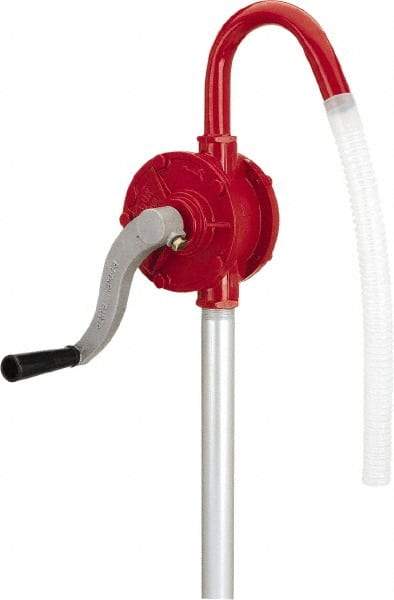 lumax - Oil Lubrication 0.08 Gal/Turn Flow Aluminum & Steel Rotary Hand Pump - For 15 to 55 Gal Container - Exact Industrial Supply