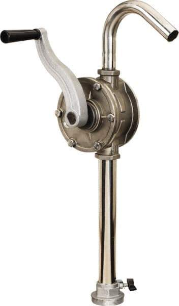 lumax - Water-Based Lubrication 0.09 Gal/Turn Flow Stainless Steel Rotary Hand Pump - For 15 to 55 Gal Container - Exact Industrial Supply
