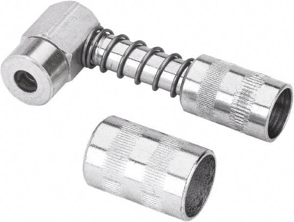 lumax - 4,500 Operating psi, Steel 90° Angle Adapter Grease Gun Coupler - Exact Industrial Supply