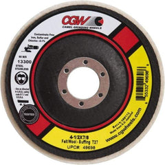 Camel Grinding Wheels - 5" Diam x 1/2" Thick Unmounted Buffing Wheel - 1 Ply, Polishing, 7/8" Arbor Hole, Soft Density - Exact Industrial Supply