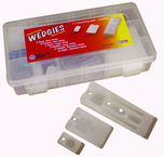 Wedgies Shim Assortment - Mix of flex and ridgid / 16 mini; 6 large; 15 standard - Polypropylene & Vinyl - Exact Industrial Supply