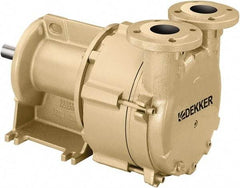 DEKKER Vacuum Technologies - 29 Hg Max, 1-1/2" ANSI 150# RF Flanged Inlet & Discharge, Single Stage Liquid Ring Vaccum Pump - 300 CFM, 20 hp, Cast Iron Housing, 316 Stainless Steel Impeller, 1,750 RPM, 230/460 Volts - Exact Industrial Supply