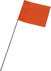 Ability One - 3" High x 3-1/2" Wide, Orange PVC Marking Flag - 15" Overall Height - Exact Industrial Supply