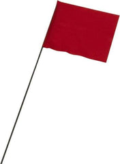 Ability One - 3" High x 3-1/2" Wide, Red PVC Marking Flag - 15" Overall Height - Exact Industrial Supply