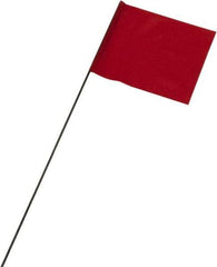 Ability One - 3" High x 3-1/2" Wide, Red PVC Marking Flag - 21" Overall Height - Exact Industrial Supply