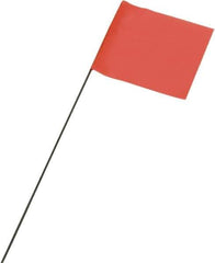 Ability One - 3" High x 3-1/2" Wide, Fluorescent Orange PVC Marking Flag - 21" Overall Height - Exact Industrial Supply