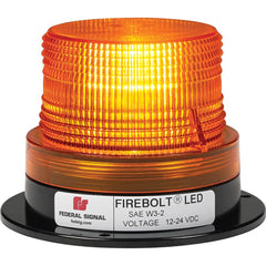 Federal Signal Corp - Emergency Light Assemblies; Type: Beacon ; Flash Rate: Variable ; Mount: Permanent ; Color: Amber ; Power Source: 12-24V ; Overall Height (Decimal Inch): 3.6000 - Exact Industrial Supply