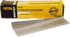 Stanley Bostitch - 16 Gauge 0.0598" Shank Diam 1-1/2" Long Brad Nails for Power Nailers - Steel, Galvanized Finish, Smooth Shank - Exact Industrial Supply