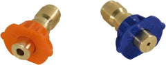Simpson - 5,000 psi Fixed, Metal, Second Story Pressure Washer Nozzle - 0.156" Orificie Diam, 1/4" Thread, Male, Orange & Blue - Exact Industrial Supply