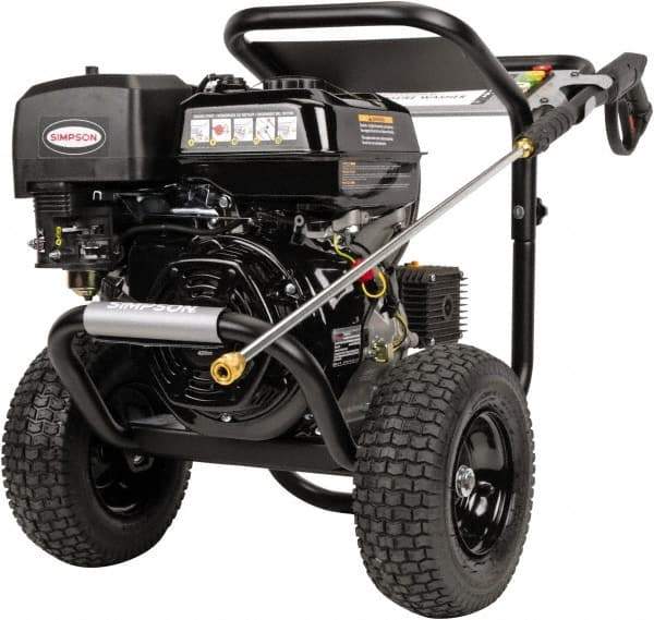 Simpson - Gas, 13 hp, 4,400 psi, 4 GPM, Cold Water Pressure Washer - AAA Triplex, 50' x 3/8" Hose - Exact Industrial Supply