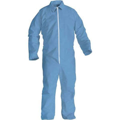 KleenGuard - Size 6XL FR Disposable General Purpose Coveralls - Blue, Zipper Closure, Open Cuffs, Open Ankles, Serged Seams - Exact Industrial Supply