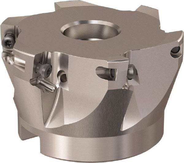 Seco - 6 Inserts, 66mm Cut Diam, 27mm Arbor Diam, 11mm Max Depth of Cut, Indexable Square-Shoulder Face Mill - 90° Lead Angle, 40mm High, XO.X 12.. Insert Compatibility, Through Coolant, Series R220.69 - Exact Industrial Supply